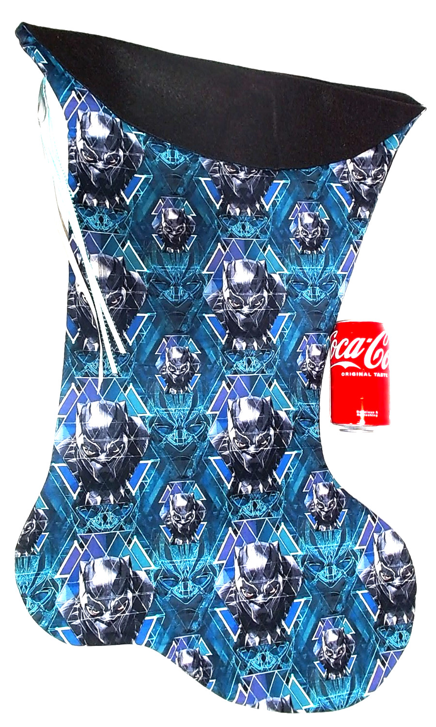 GIANT CHRISTMAS STOCKING THE BLACK PANTHER MOVIE PRINT. NEW USA