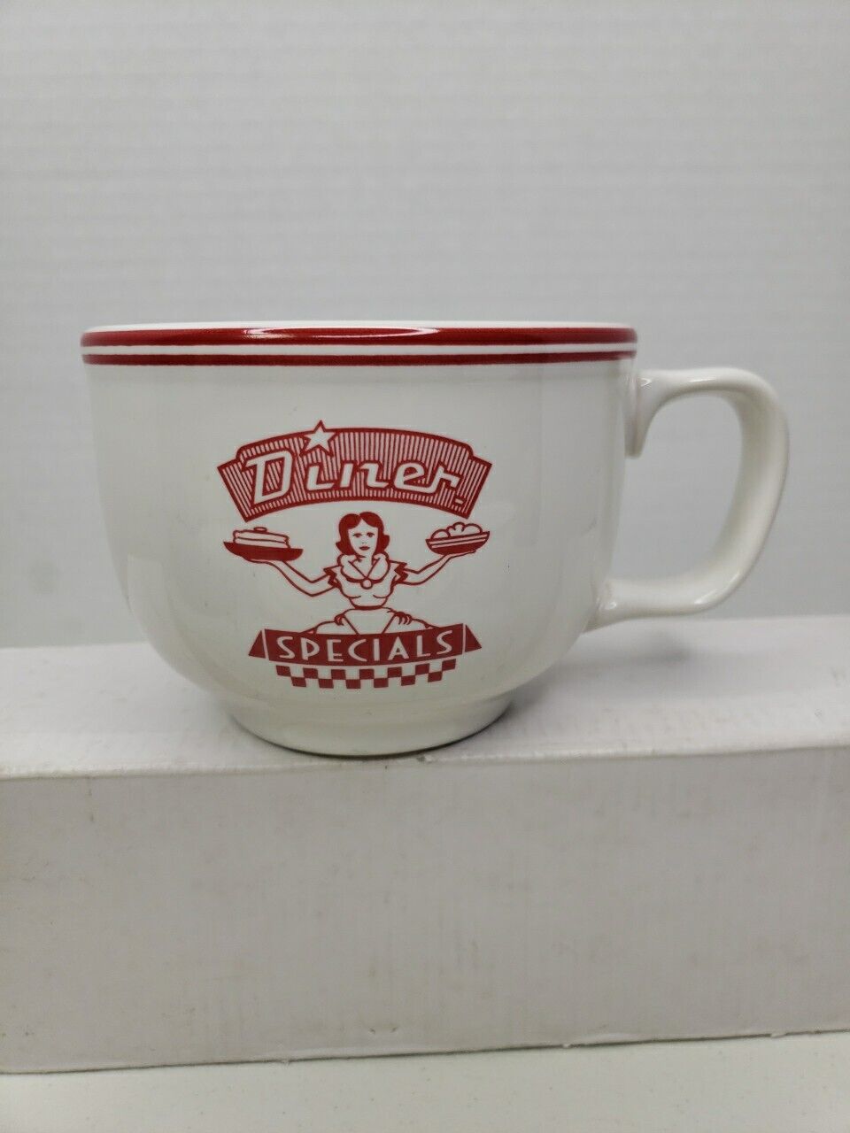 Homer Laughlin Large Soup Bowl Mug Cup with D Handle Vintage Diner Specials