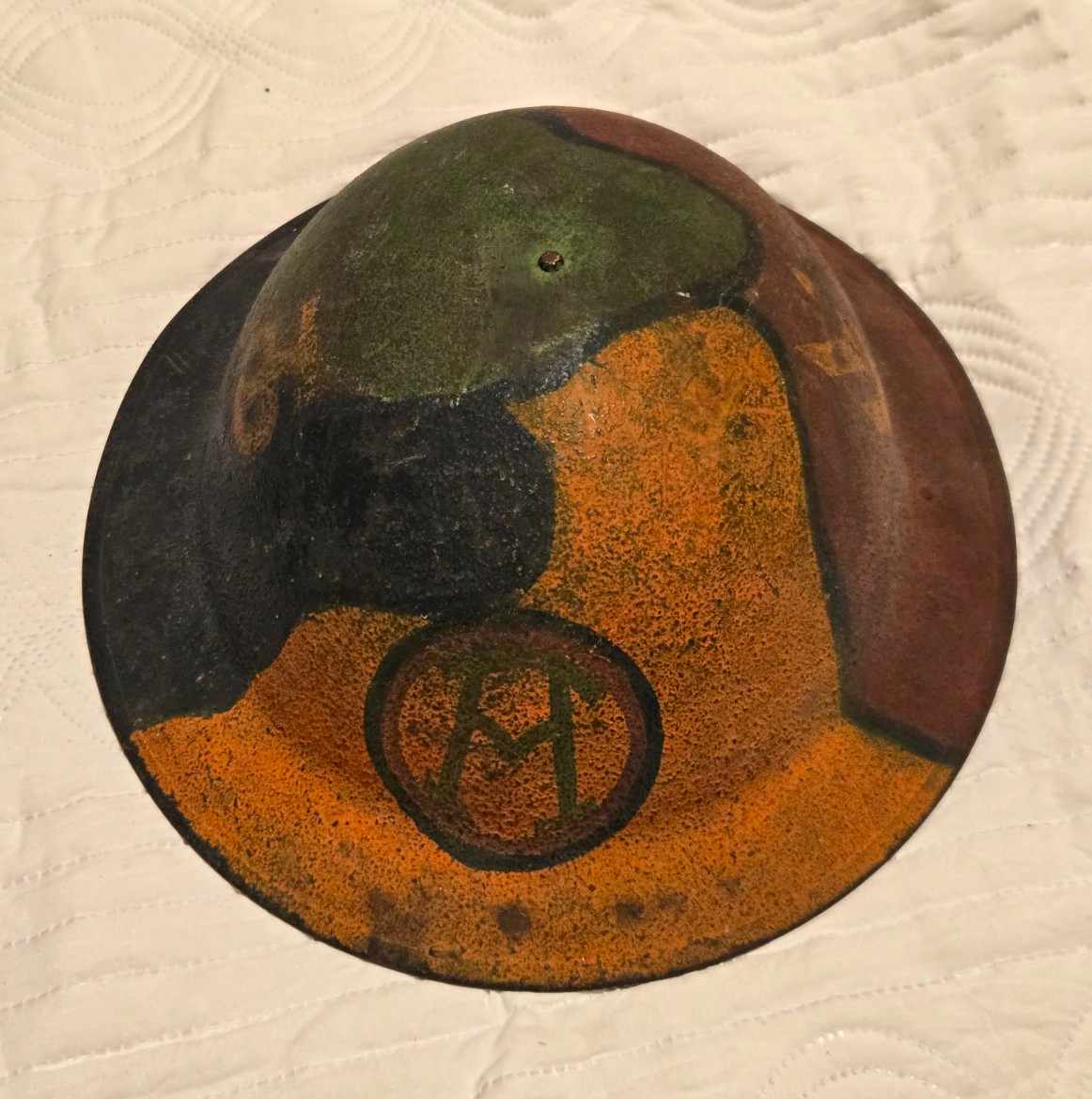 WWI US Doughboy Helmet 90th Infantry Division Tough Hombres Texas and Oklahoma
