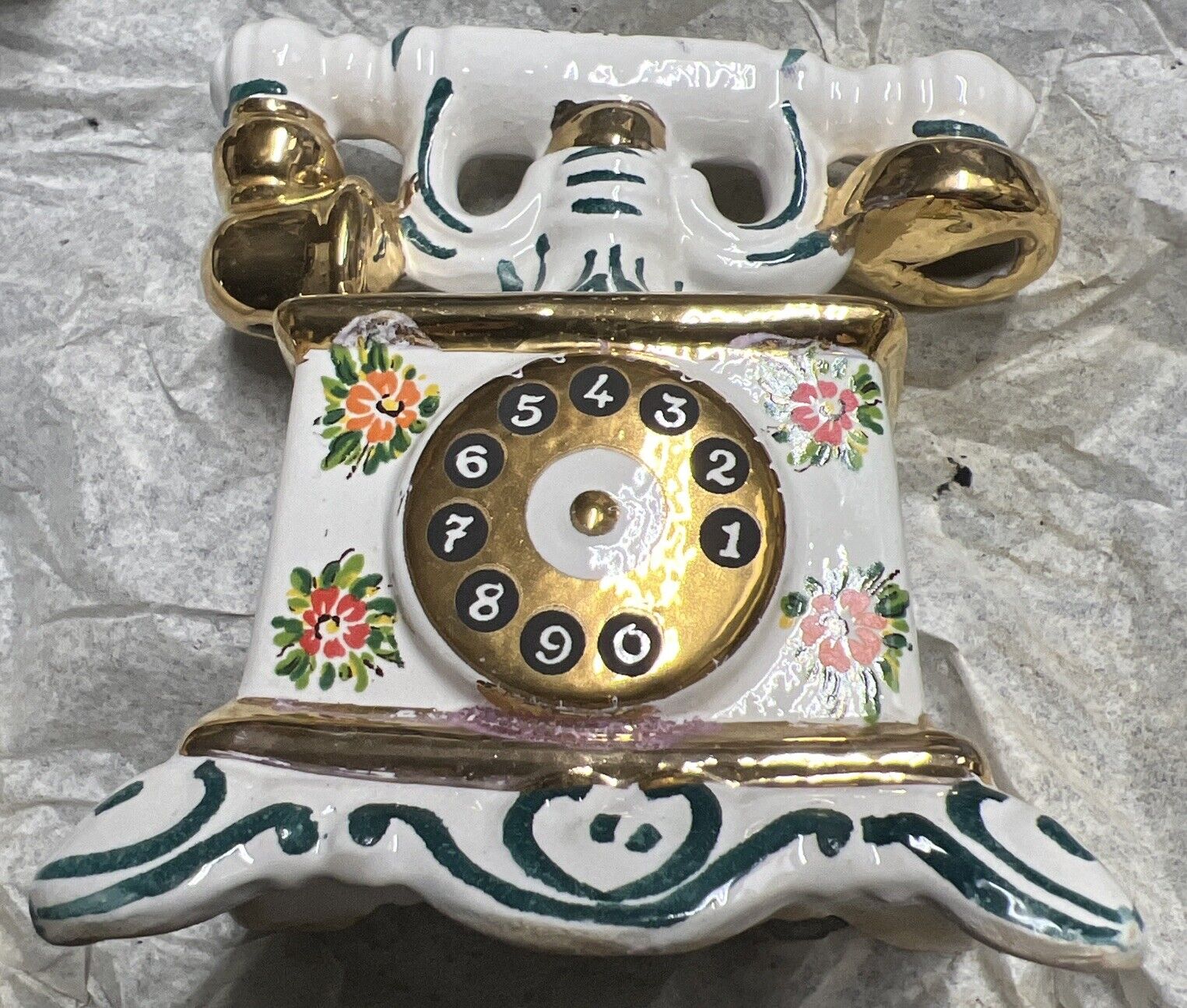 1973 Famous Firsts Italy Telephone Porcelain Decanter Empty