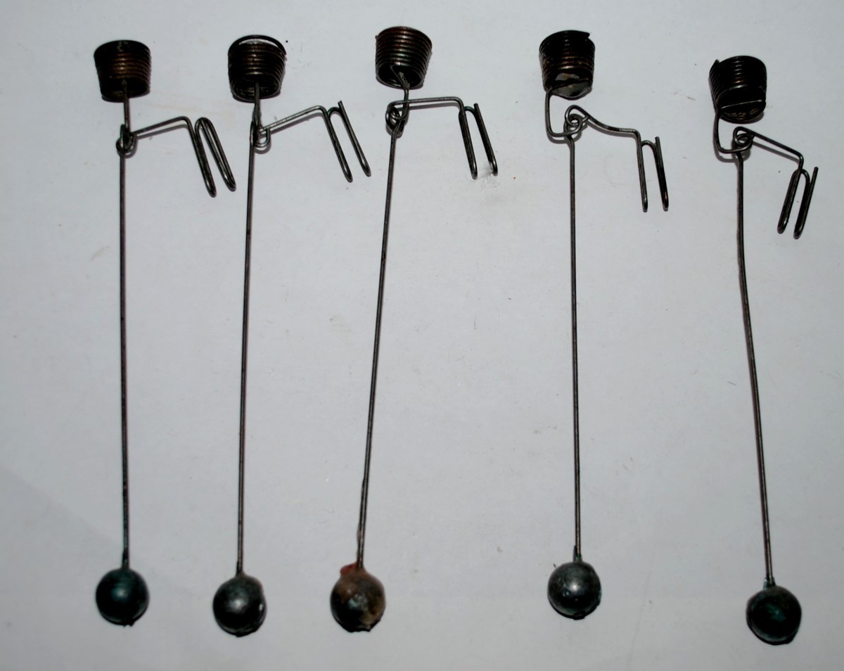 five antique German Pendant candle holder for the Christmas tree, 1920\'s