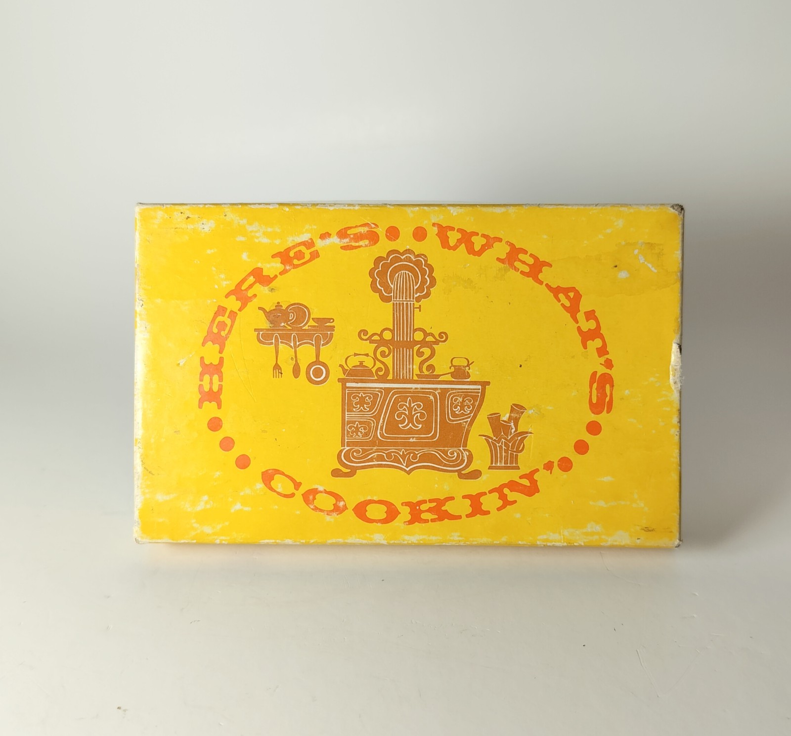 VTG 1970's Current Inc. Here's What's Cookin Recipe Box w/52 Cards NOS