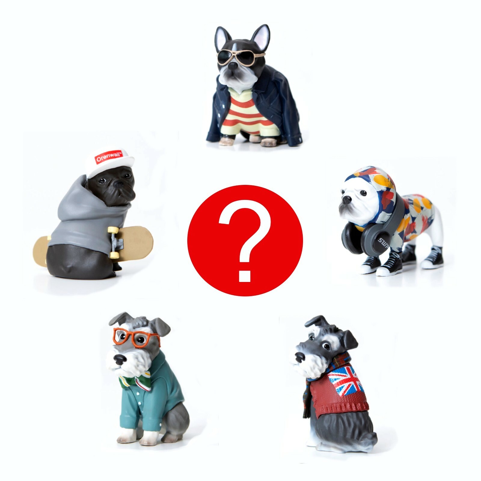 Surprise Realistic Dog Dressed Up As Human Toy Mini Figure Bulldog Schnauzer Surprise Realistic Dog Dressed Up As Human Toy Mini Figure Bulldog Schnauzer