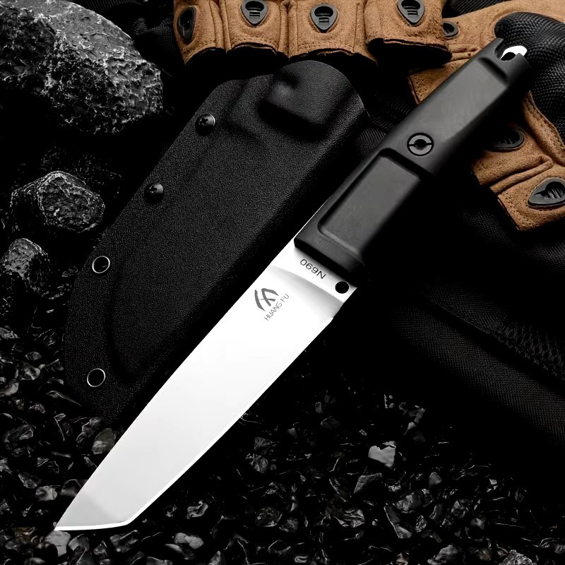 11\' Tactical Knife G10 Handle 5mm Thick N690 Steel Tanto Blade Deluxe Sheath 
