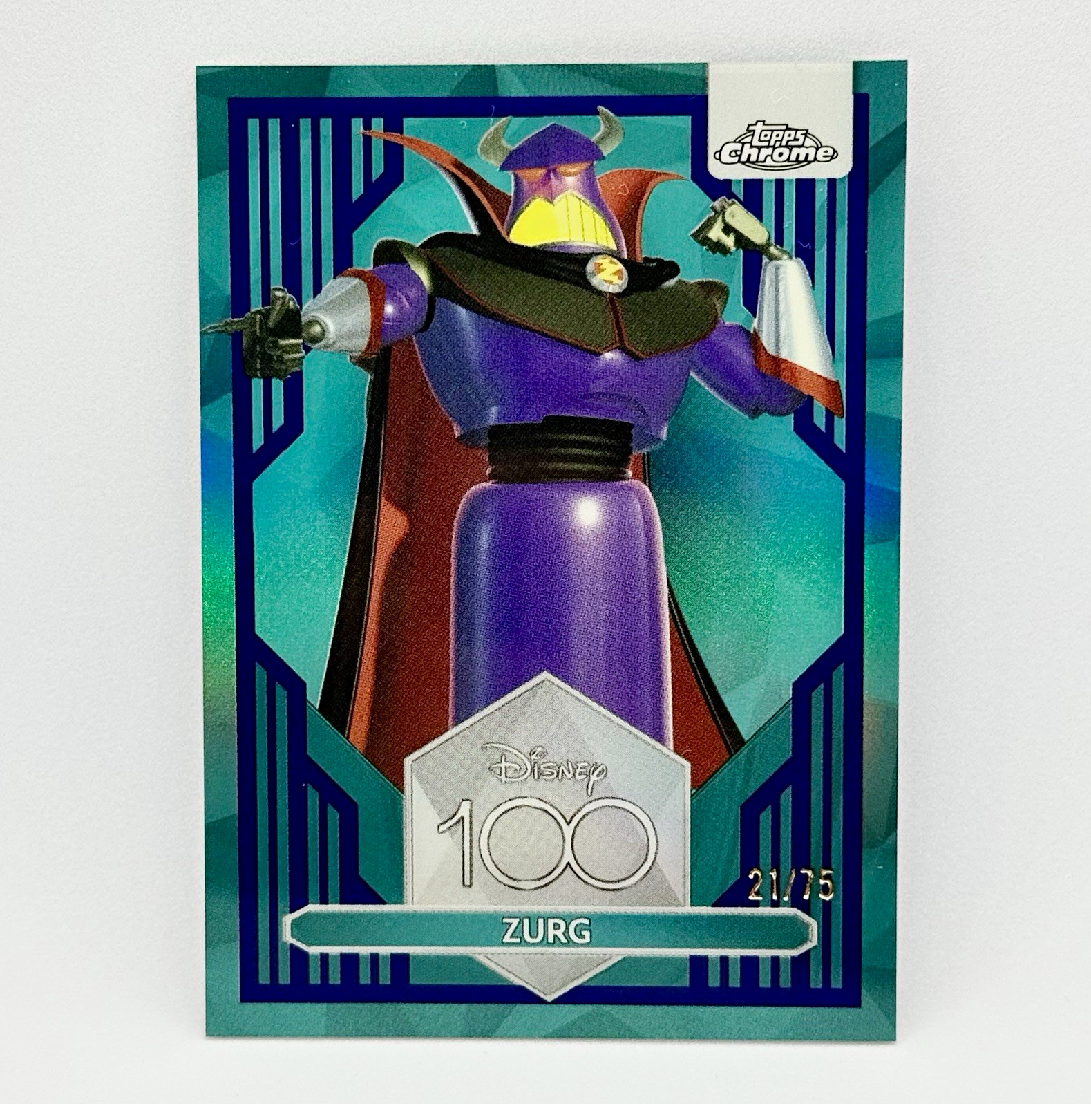 2023 Topps Disney100 Chrome Zurg #28 Toy Story Dark & Light Blue /75