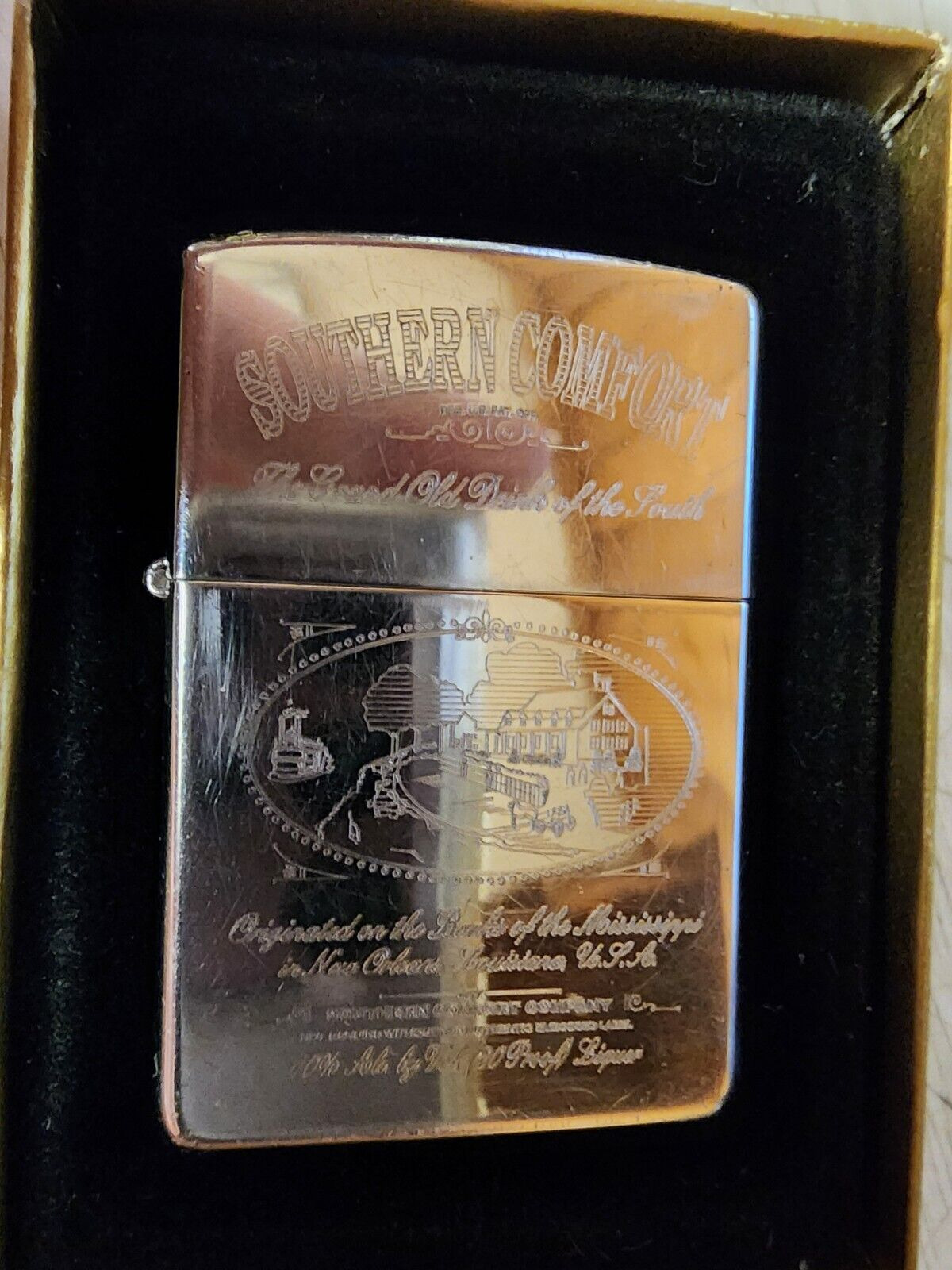 1993 ZIPPO SOUTHERN COMFORT Lighter WHISKEY- Grand Old Drink of the South - RARE