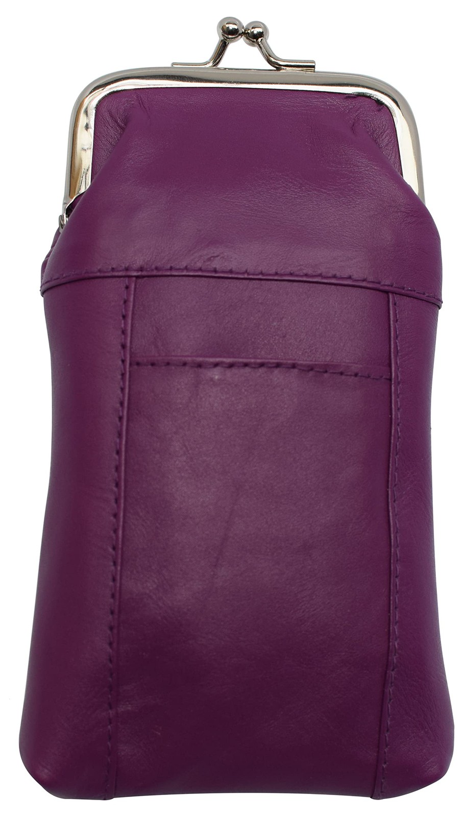 Genuine Leather Cigarette Case with Lighter Pouch Purple by Marshal