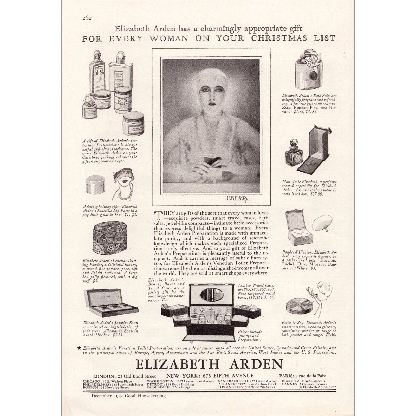 1927 Elizabeth Arden Beauty Supplies Christmas Original Vintage Print Ad 1927 Elizabeth Arden Beauty Supplies Christmas Original Vintage Print Ad