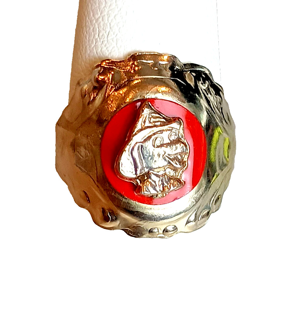 Rare Sparky The Fire Dog Metal Promo Ring New NOS 1970s