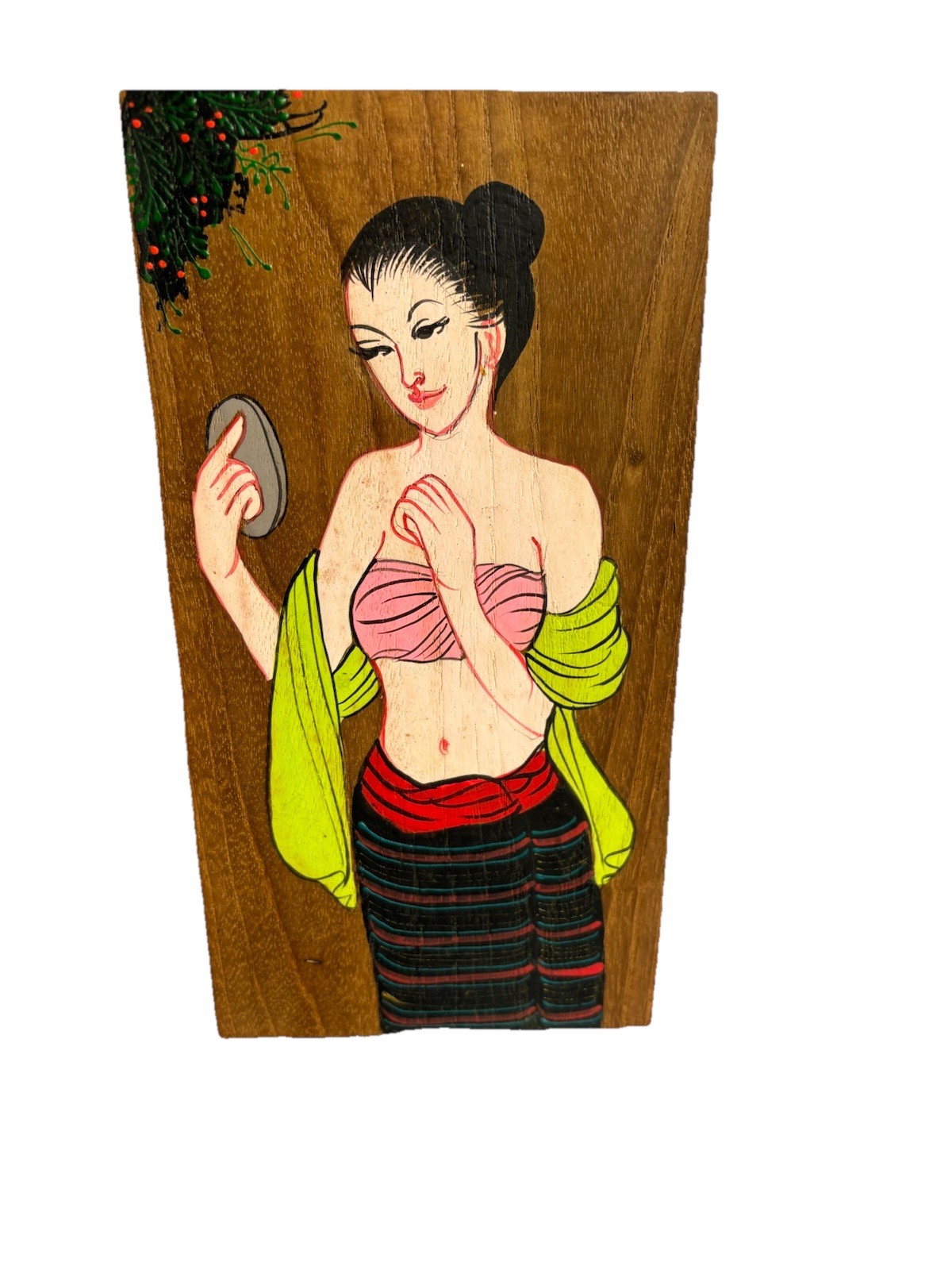 Wooden Box Painting Ractangle For Storing Valuables  Hand Made Size 1.2\