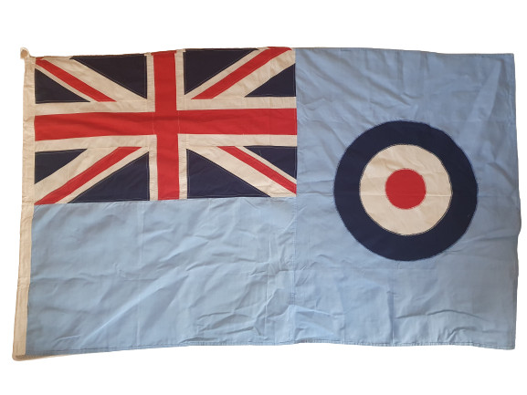 RAF Fully Sewn Embroidered 1.5 Yard Cotton Ensign Flag with Rope and Toggle