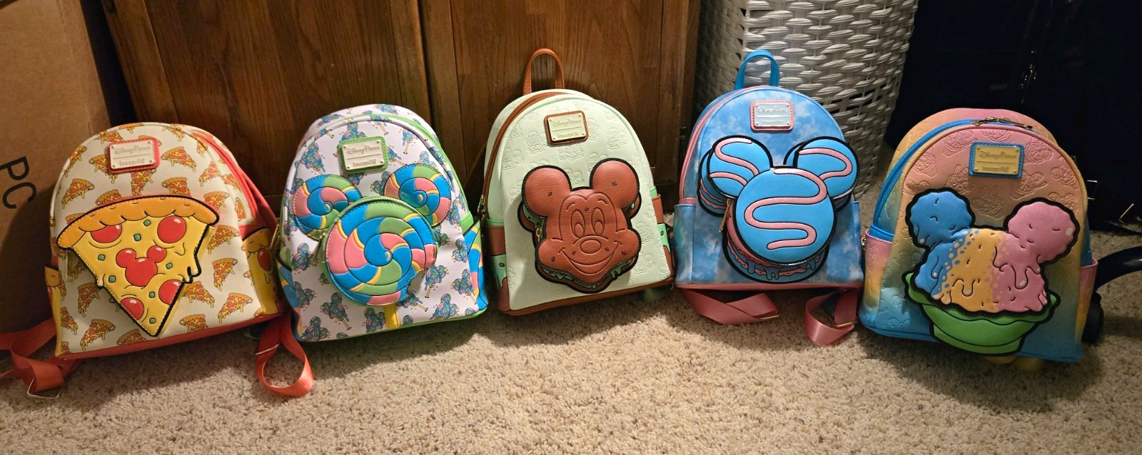 Loungefly x Disney Parks Mickey Snacks Collection Mini Backpacks, Set of Five