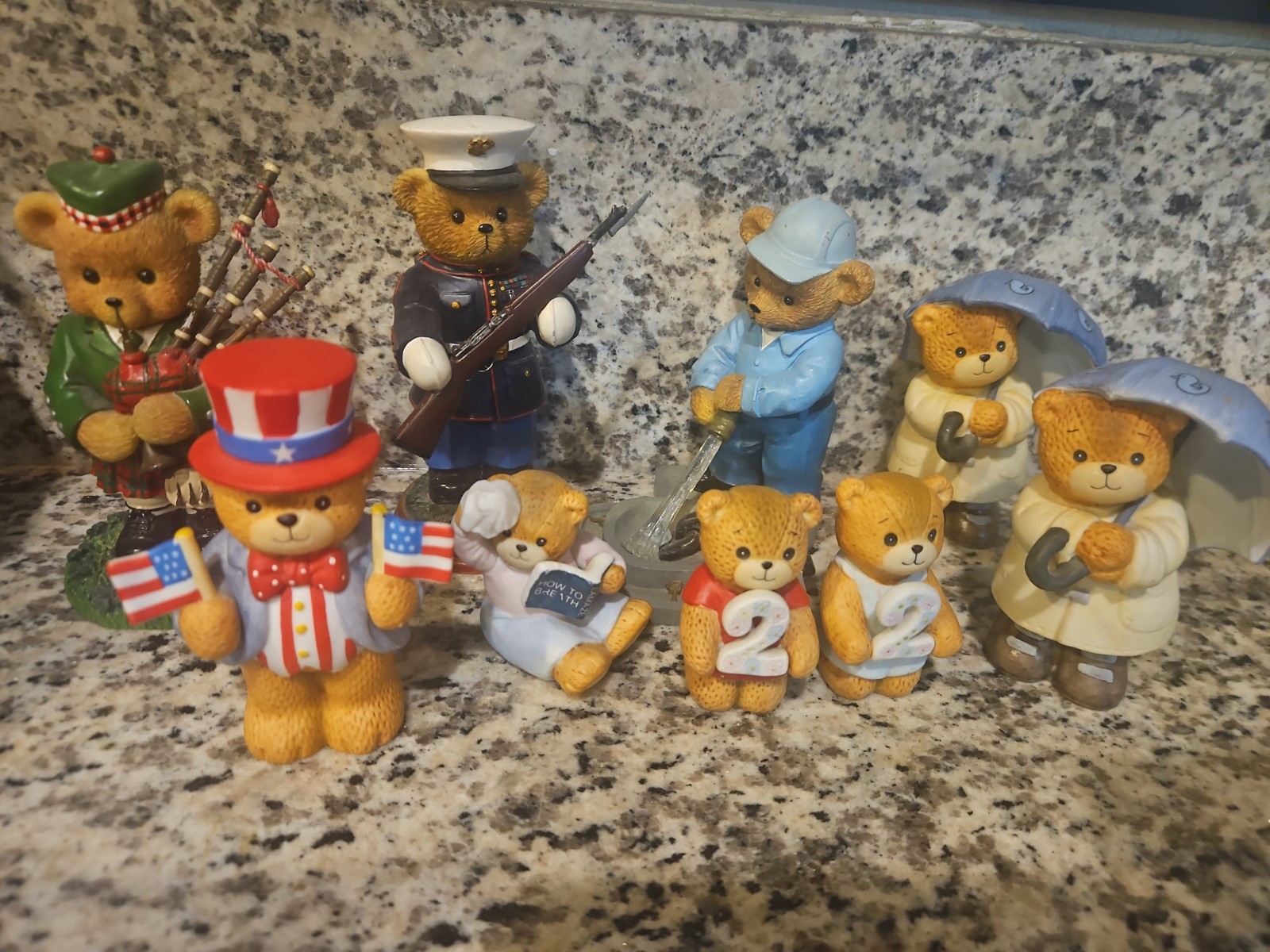 Lot Of 9 Vintage Enesco  Lucy & Me Bears - Lucy Rigg & Cherished Teddies - USA