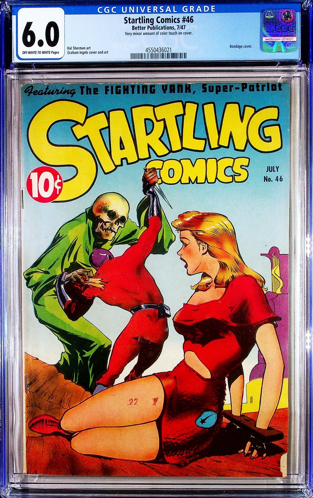 Startling Comics #46 CGC 6.0 Off-White to White Pages Bondage Skull Cover 1947