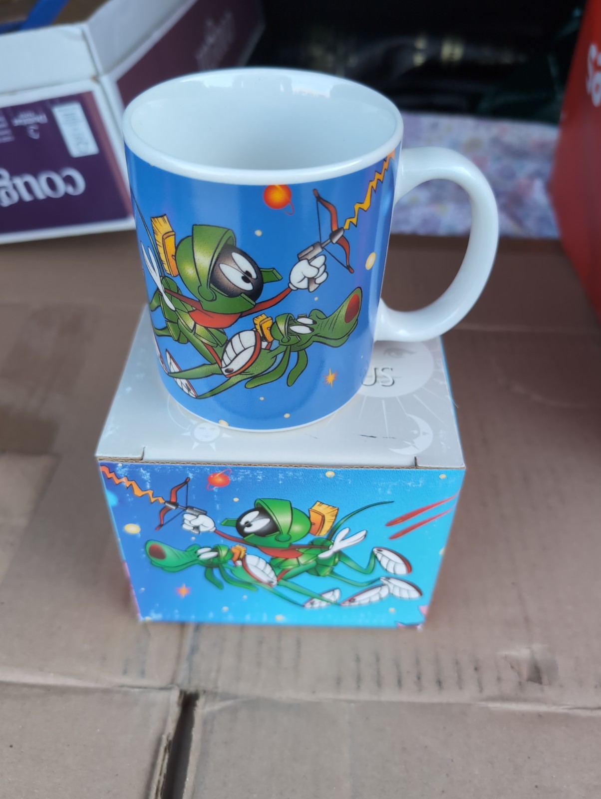 Vintage Looney Tunes Sun Signs Marvin the Martian & K-9 Dog Sagittarius Mug Cup