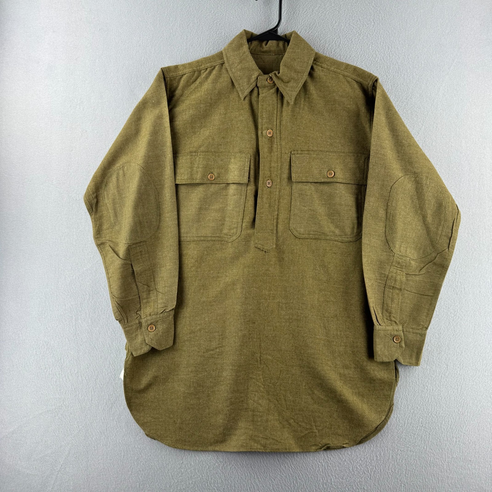WWI US ARMY Wool Shirt Fits Mens Large Pullover Tunic 1918 Military Antique