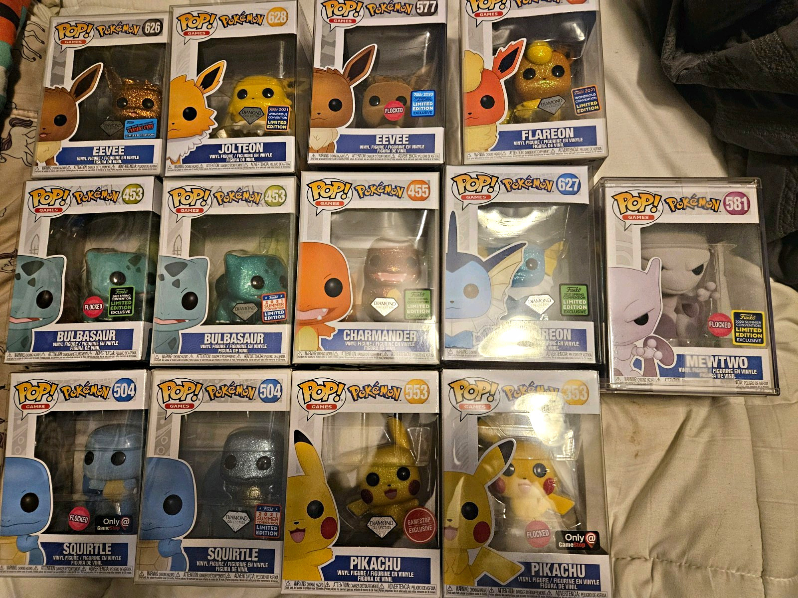Funko Pop Pokémon  Diamond/Flocked Mixed Lot 13 Figures