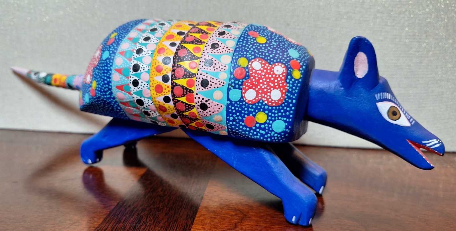 Oaxacan Wood Carving Armadillo Alebrije Francisco Hernandez Cruz Signed Vintage