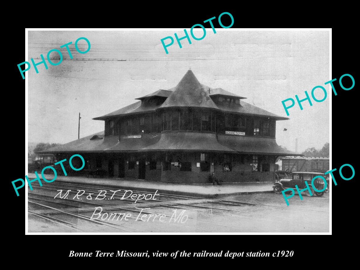 Bonne Terre Missouri The Railroad Station c1920 Large Historic Old Photo