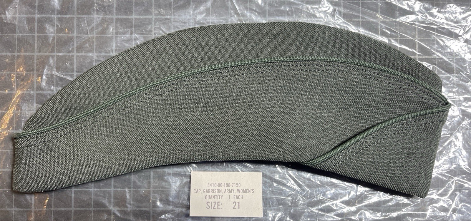 Original Vintage US Military Army Women's Garrison Cap Green Size 21
