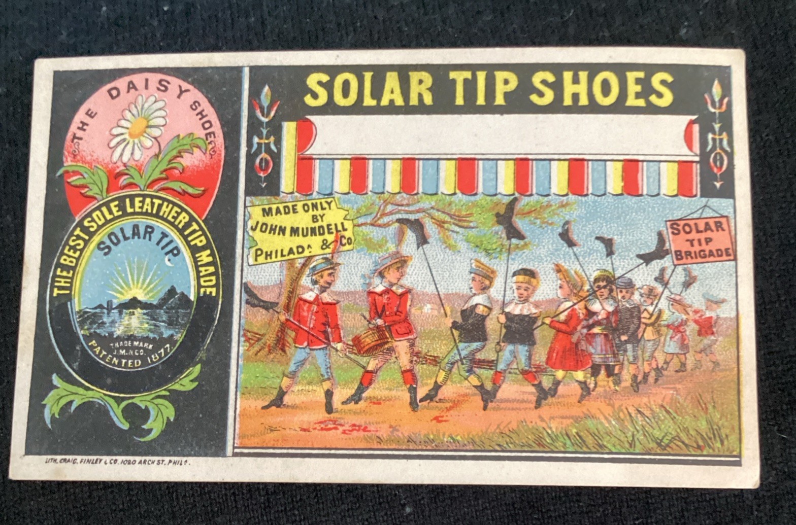 Children\'s Parade Solar Tip Shoes Victorian Trade Card Vintage