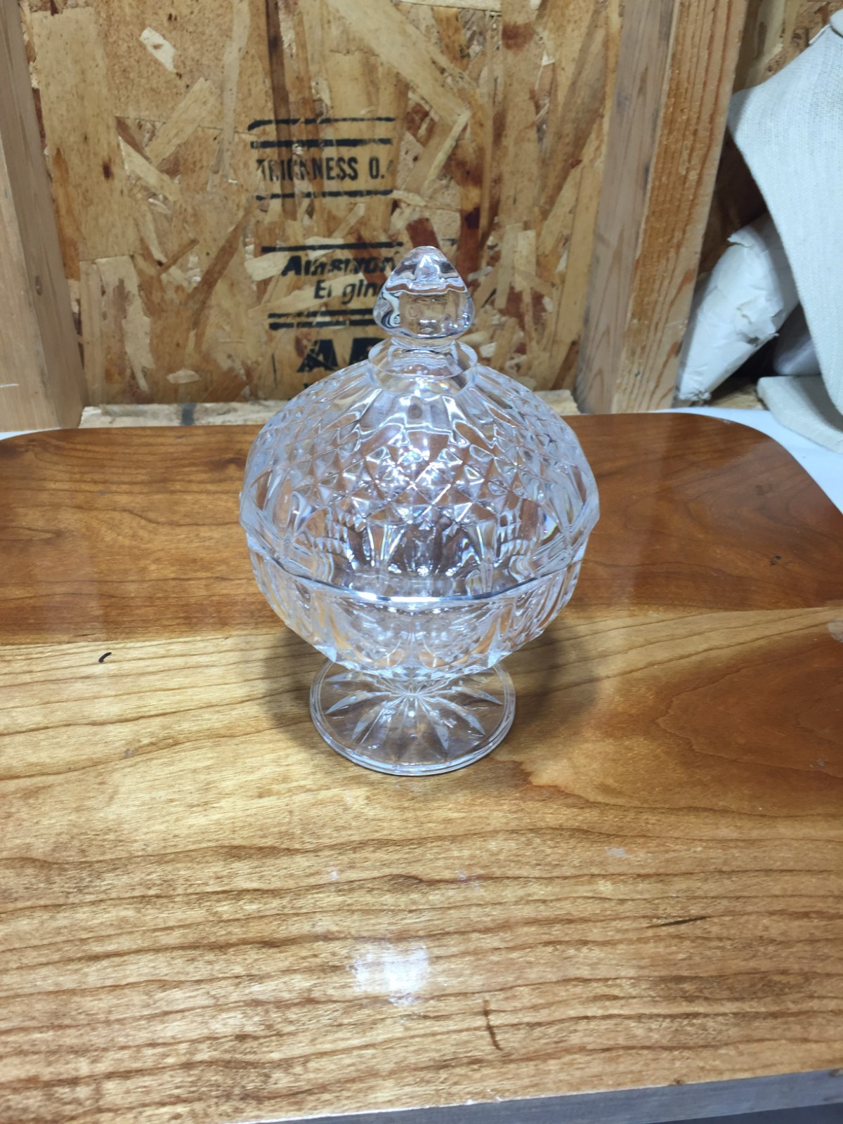 VTG Cristal d\'Arques-Durand Longchamp Clear Lead Crystal Footed Candy Dish