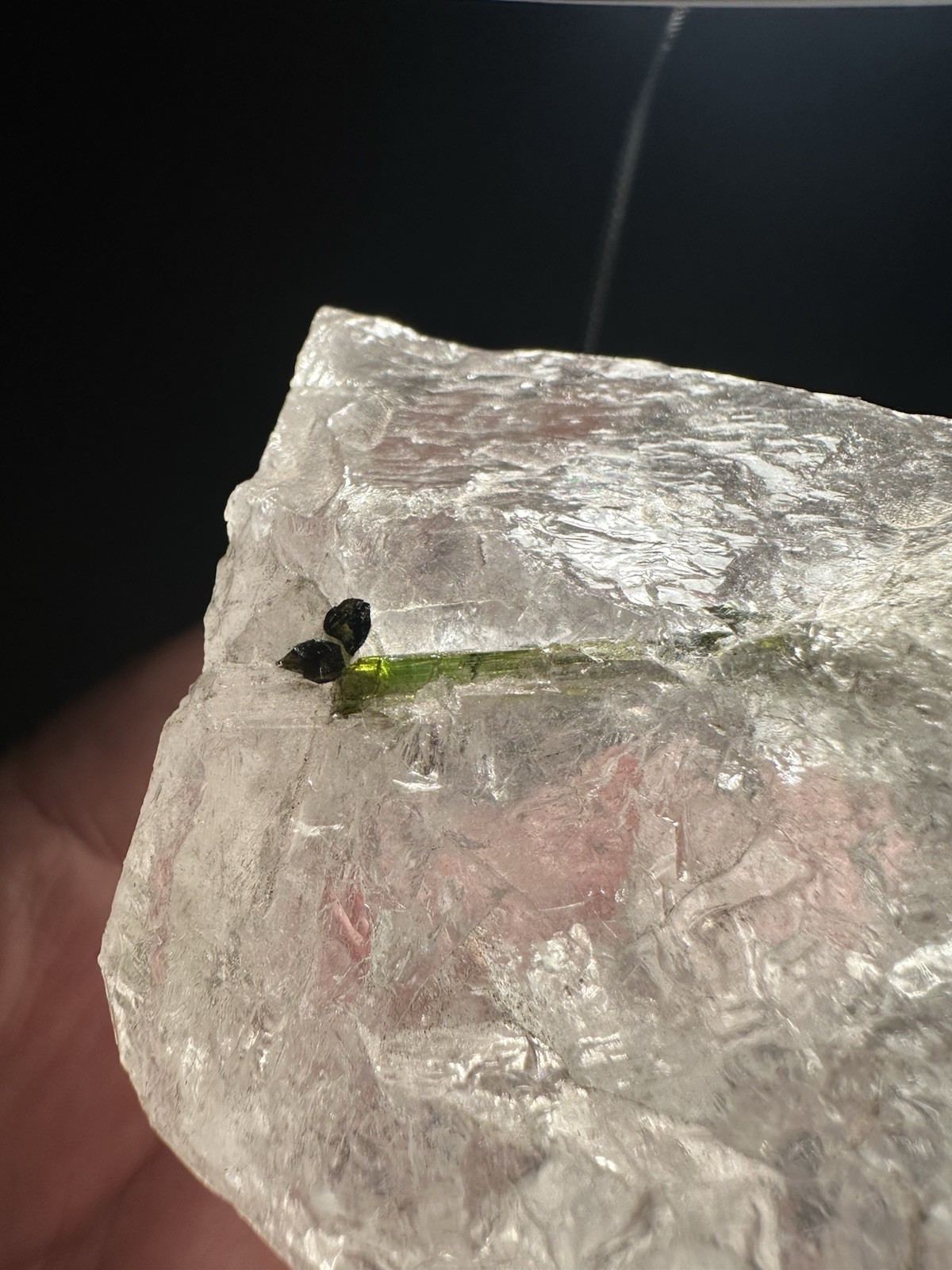 15oz 439 Grams Natural Green Gem Grade tourmaline Crystal in Clear Quartz Matrix