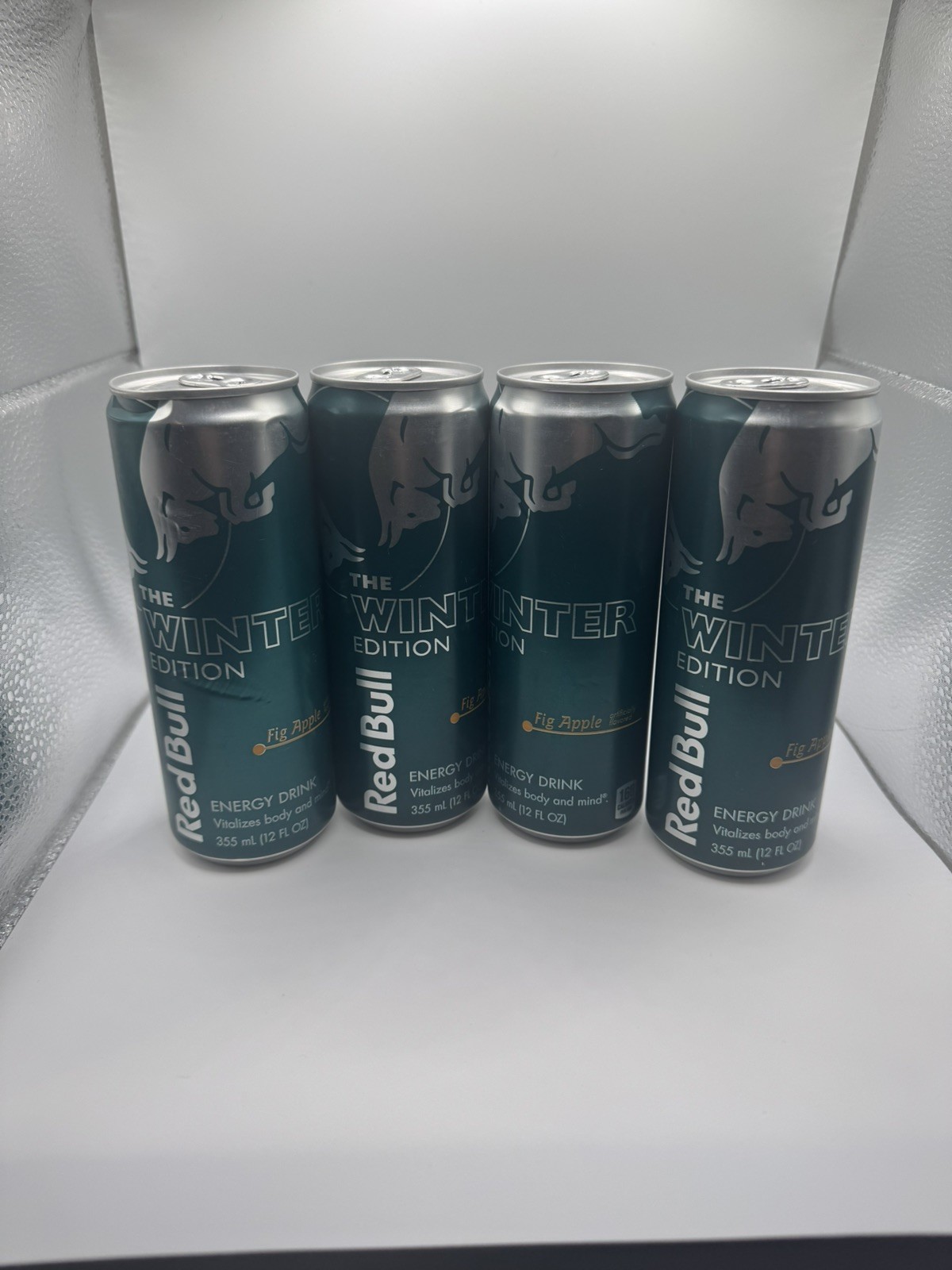 Red bull Winter Edition Fig Apple 4 pack 12 Fl oz cans discontinued collectors