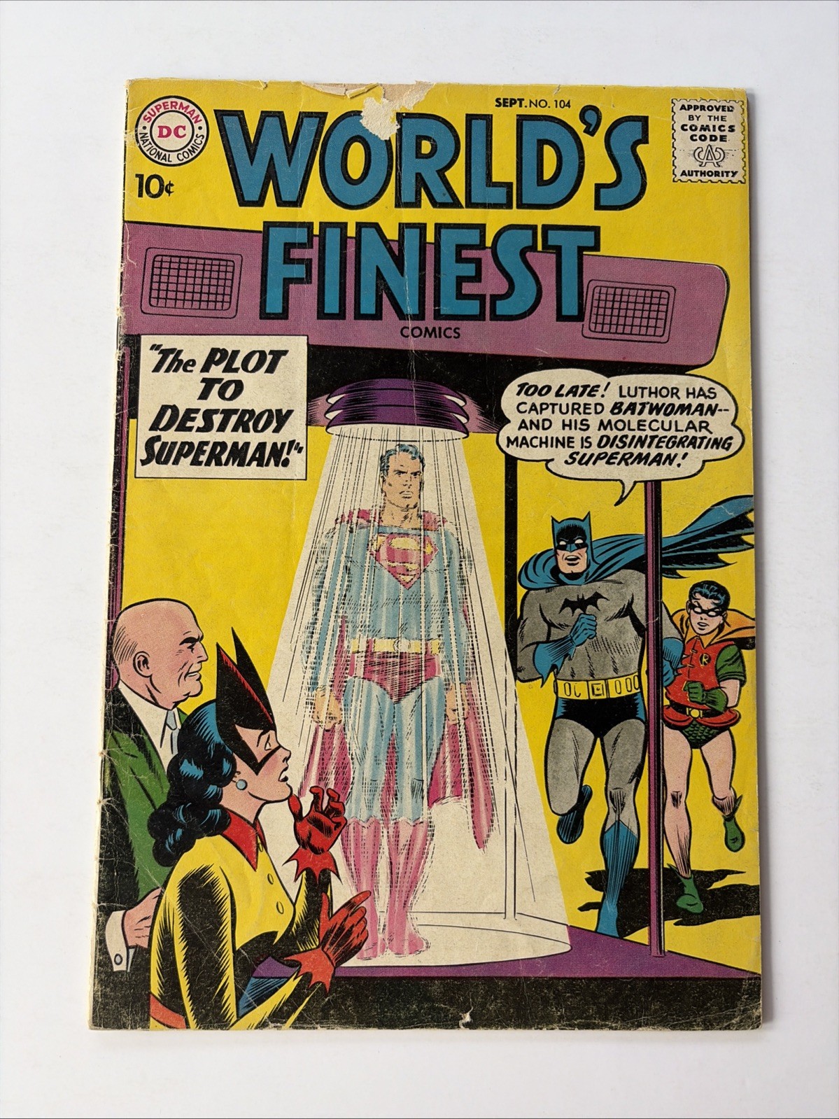 World’s Finest #104 - DC 1959 - Luthor  BatWoman  Green Arrow