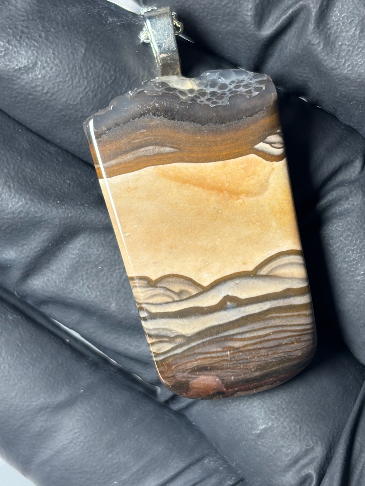 Rare Blue Biggs Picture Jasper Pendant Handmade Jewelry Necklace Rare Blue Biggs Picture Jasper Pendant Handmade Jewelry Necklace