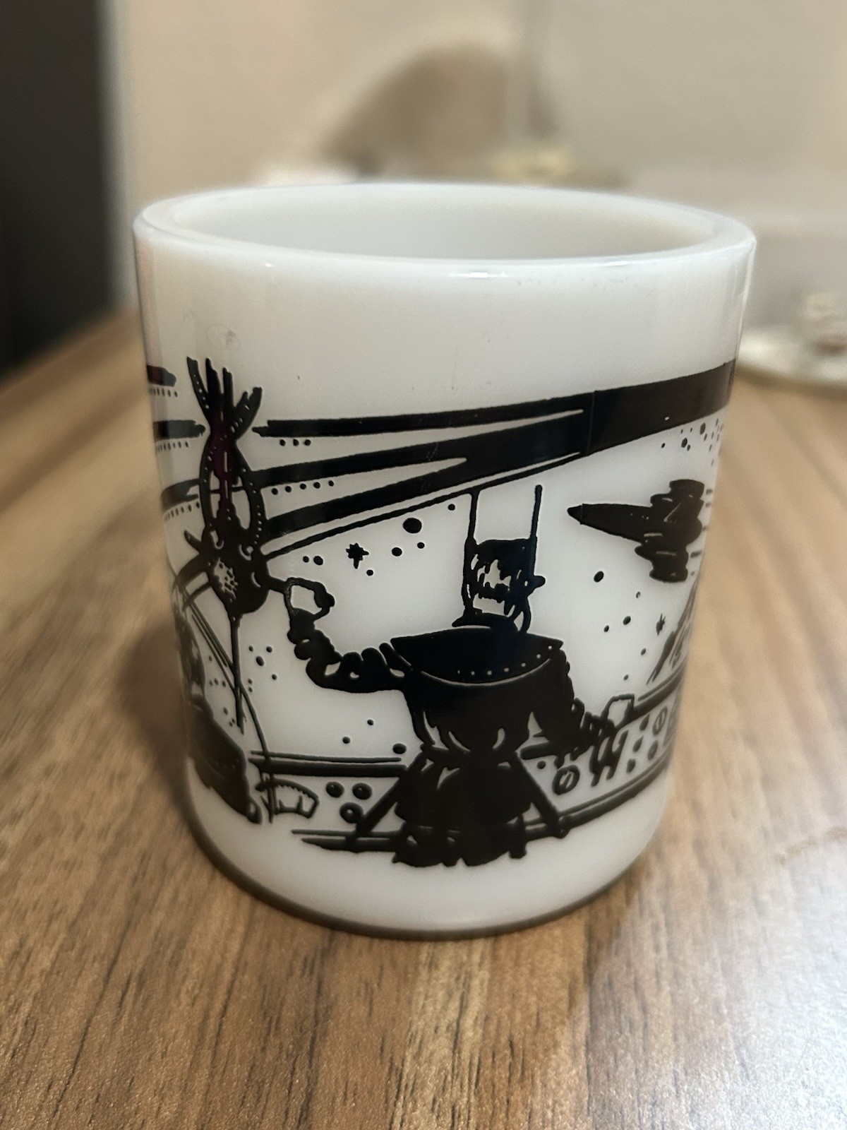 Vintage Hazel Atlas Buck Rogers Child’s Milk Glass Mug. 1950\'s Space Age.