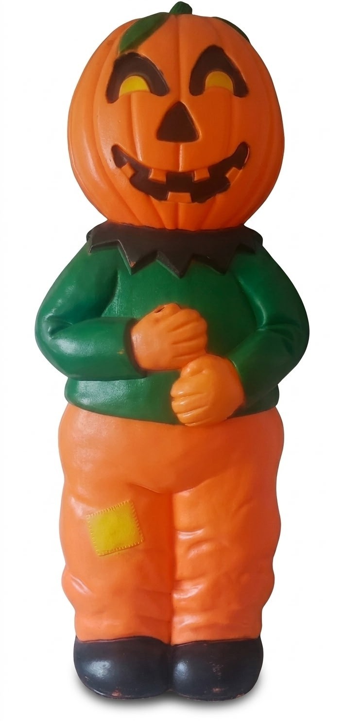 Vtg Don Featherstone Blow Mold Halloween Pumpkin Head Scarecrow Union Products 