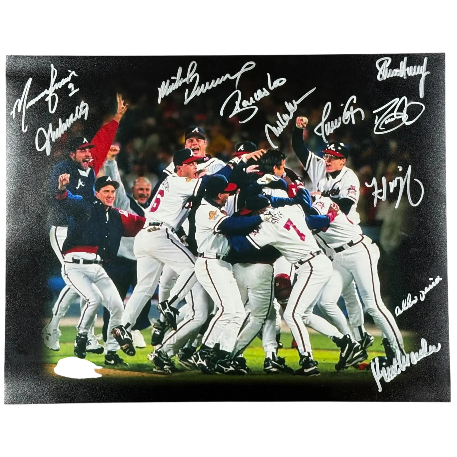 1995 Atlanta Braves World Series Champions Team Signed 16x20 Photo - 11 Signatur
