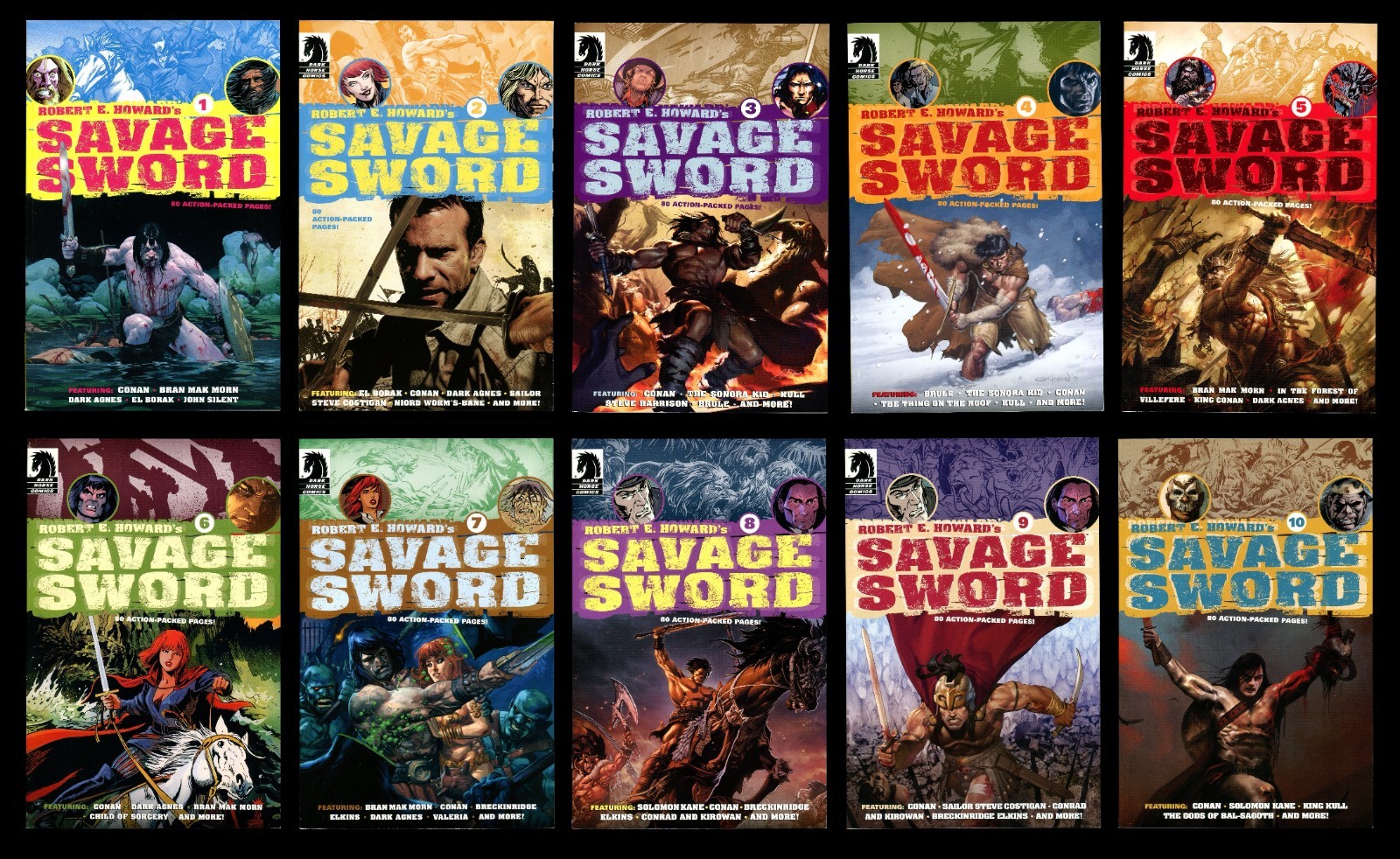 Robert E Howards Savage Sword Trade Paperback Set 1-2-3-4-5-6-7-8-9-10 REH Conan