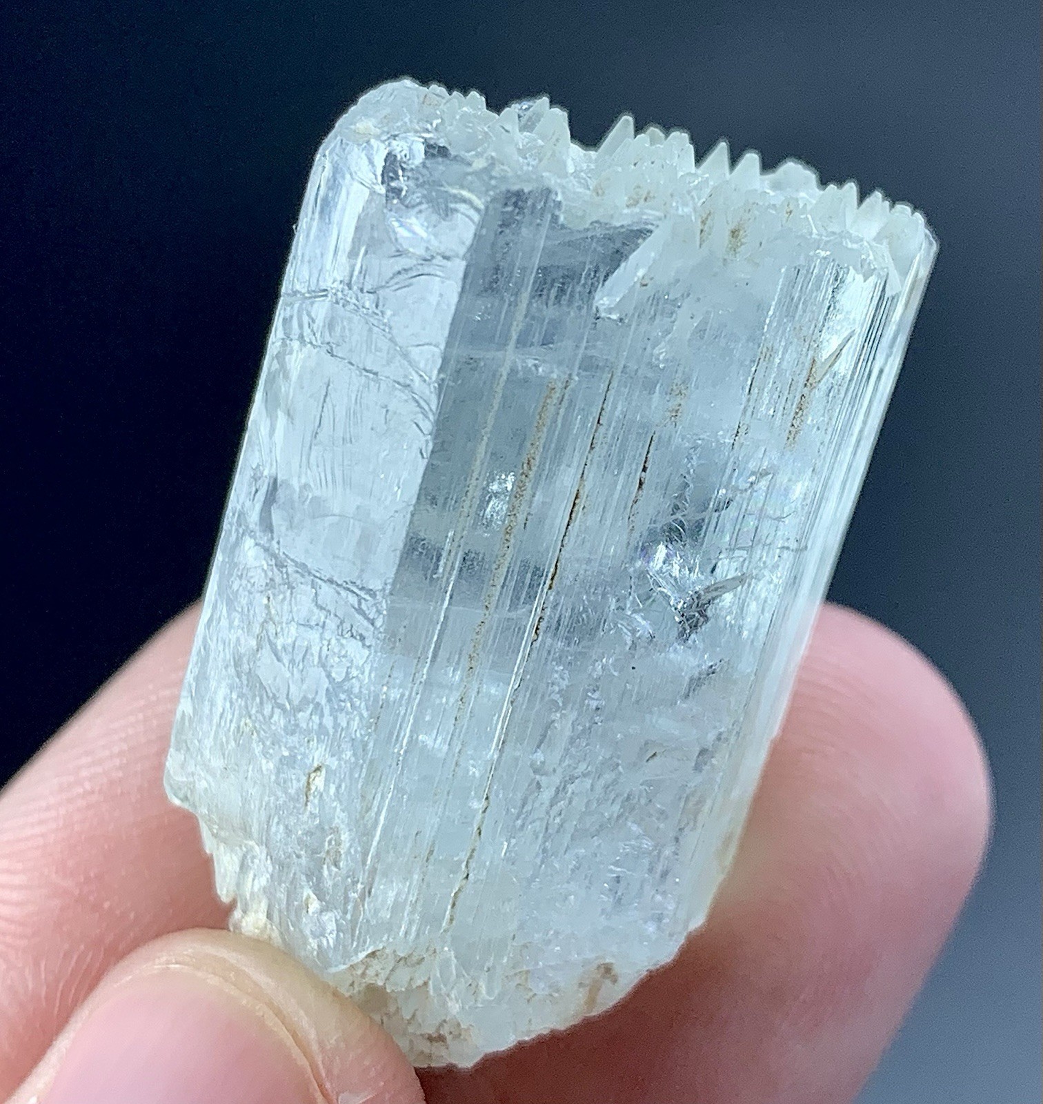 85  Carat Natural Etched  Aquamarine Crystal From Pakistan