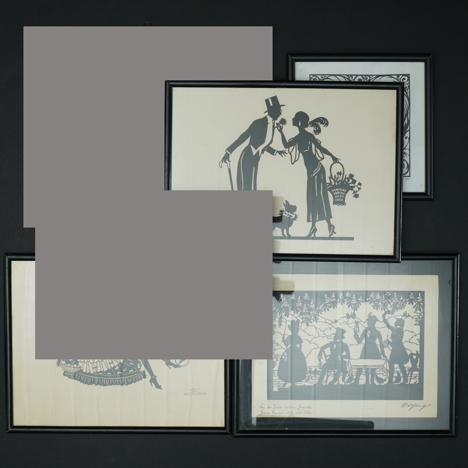 4X Antique Papercut Eva Schönberg Anneliese Eisenhofer Hans Brasch 1.MIN