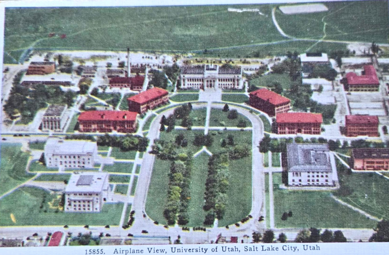 1940s University of Utah Salt Lake City Aerial View Vintage Postcard Utah