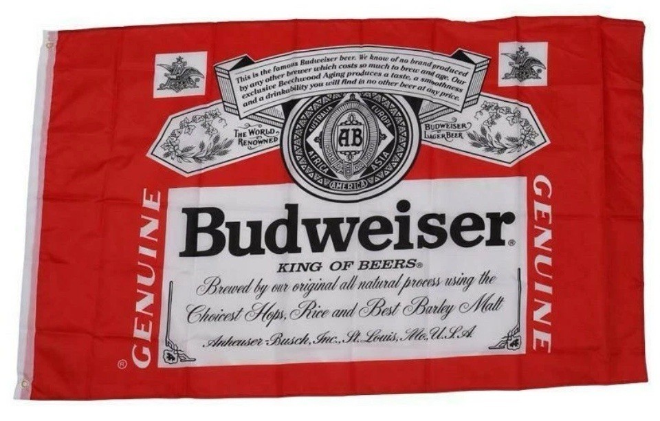 3\' x 5\' Budweiser Beer Flag/Banner  
