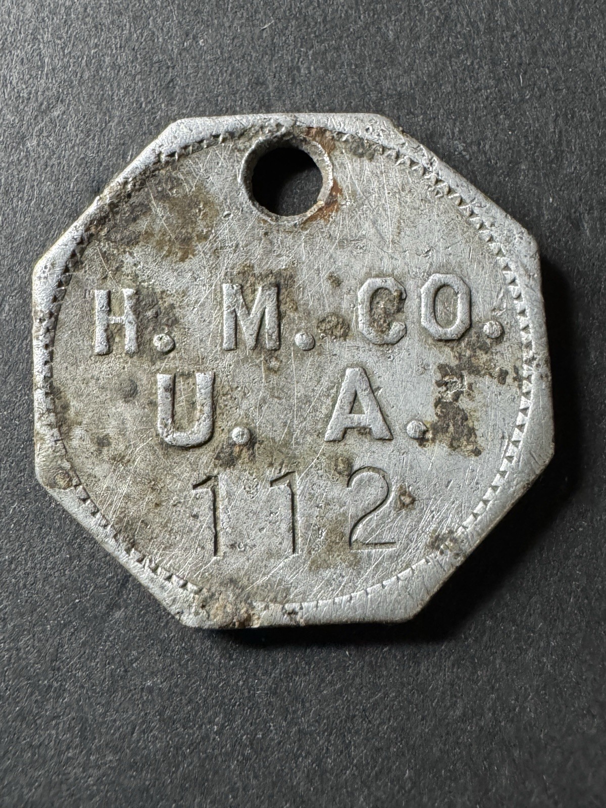Authentic Miner's Tool Check/Tool Chit/ID Tag - 1900-1940s  Homestake Mining Co.