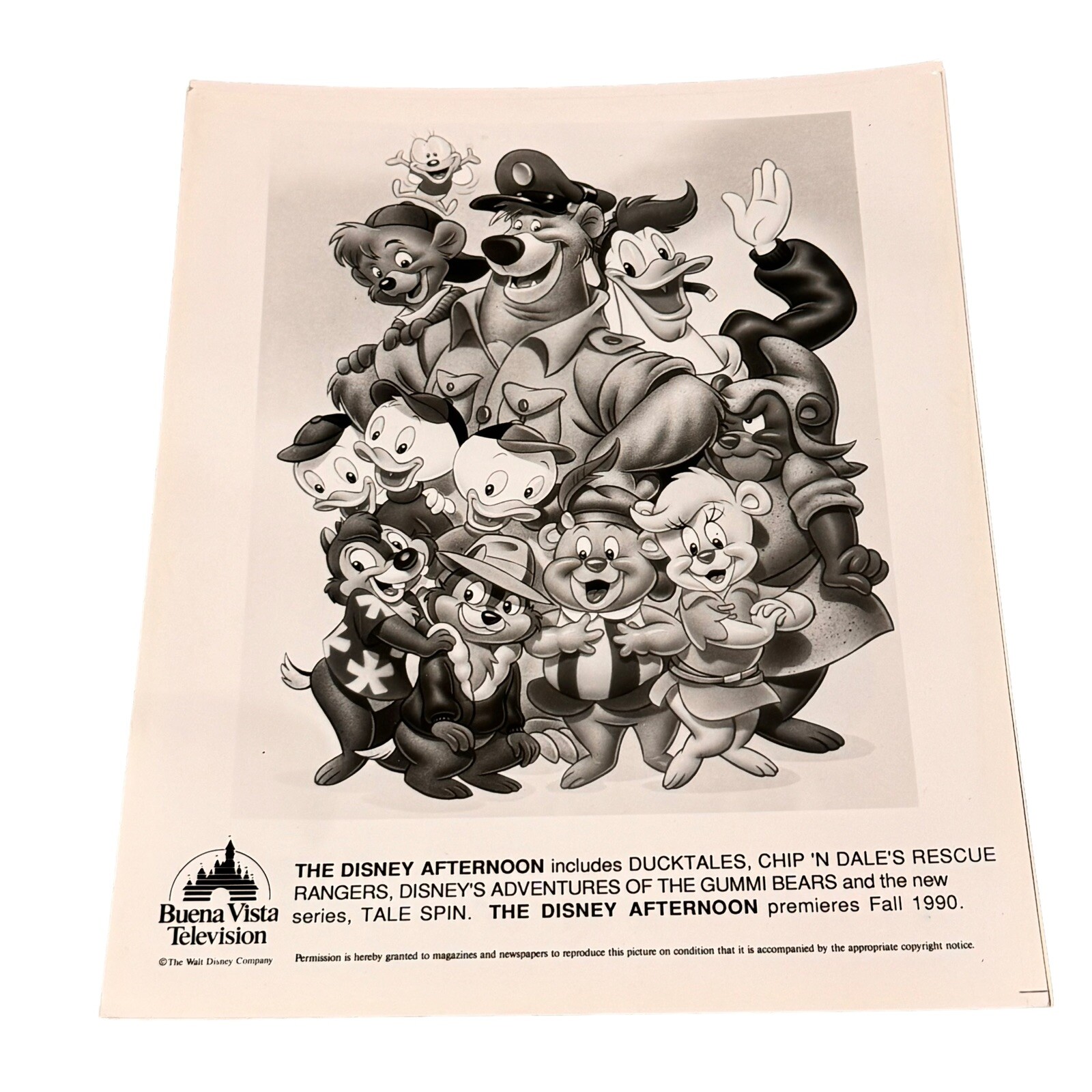 Disney Afternoon 1990 Press Photo Tailspin Ducktails Gummy Bears Rescue Rangers