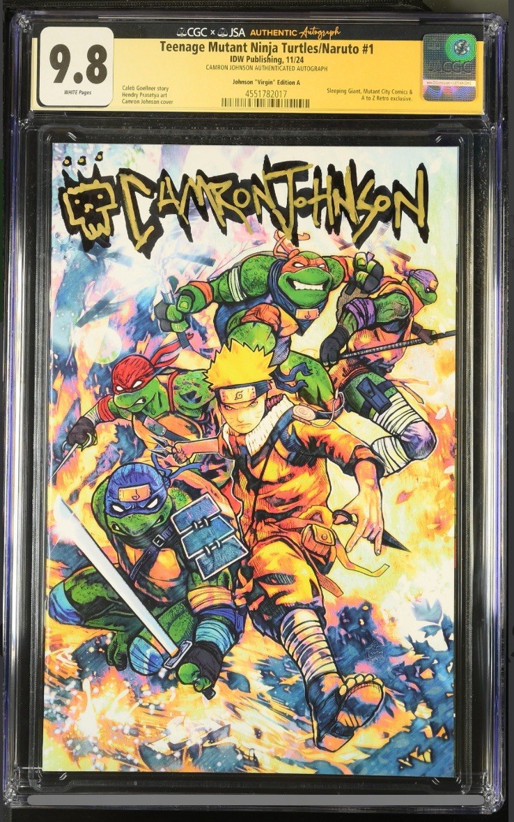 TMNT/NARUTO #1 CGC 9.8 JSA VIRGIN VARIANT COVER Signed BY CAMRON JOHNSON TMNT/NARUTO #1 CGC 9.8 JSA VIRGIN VARIANT COVER Signed BY CAMRON JOHNSON