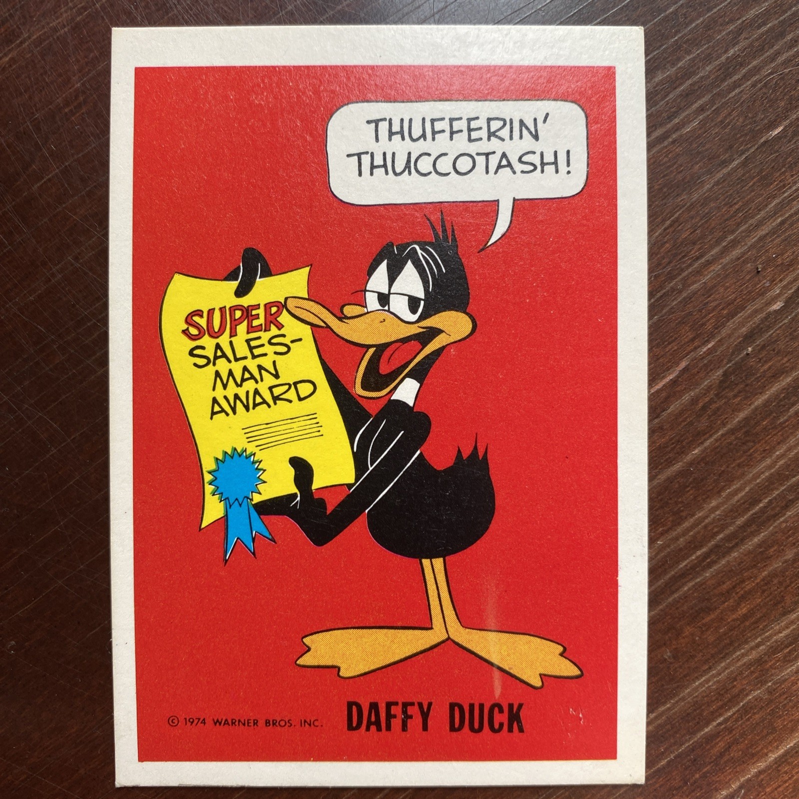 1974 National Periodical Wonder Bread card DAFFY DUCK HIGH GRADE 
