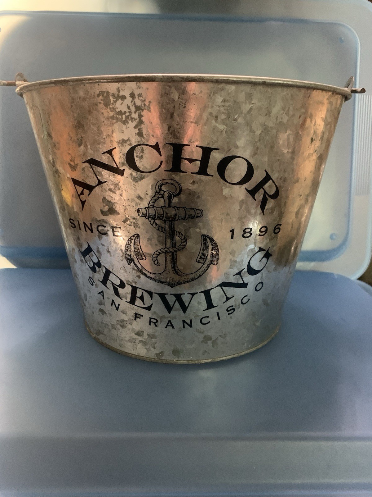 Vntg Anchor Brewing Company Metal Pail.Put Your Cold Beers In A Piece Of History Vntg Anchor Brewing Company Metal Pail.Put Your Cold Beers In A Piece Of History