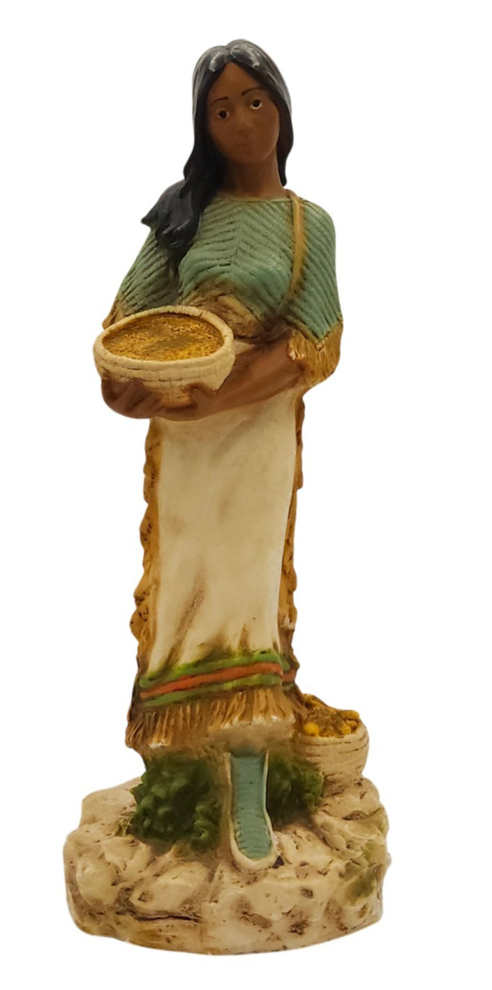 Vintage Homco 1980 Native American Indian Woman Papoose Baby Statue Figurine 14\