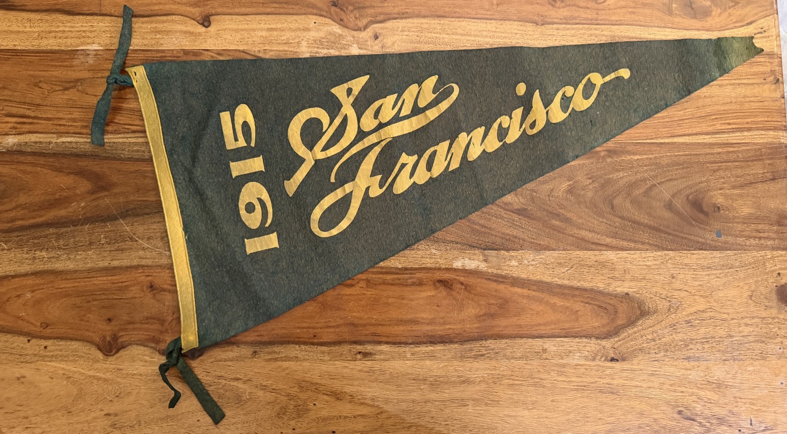 Antique 1915 San Francisco Felt Pennant Panama Pacific Expo Year Sewn Letters