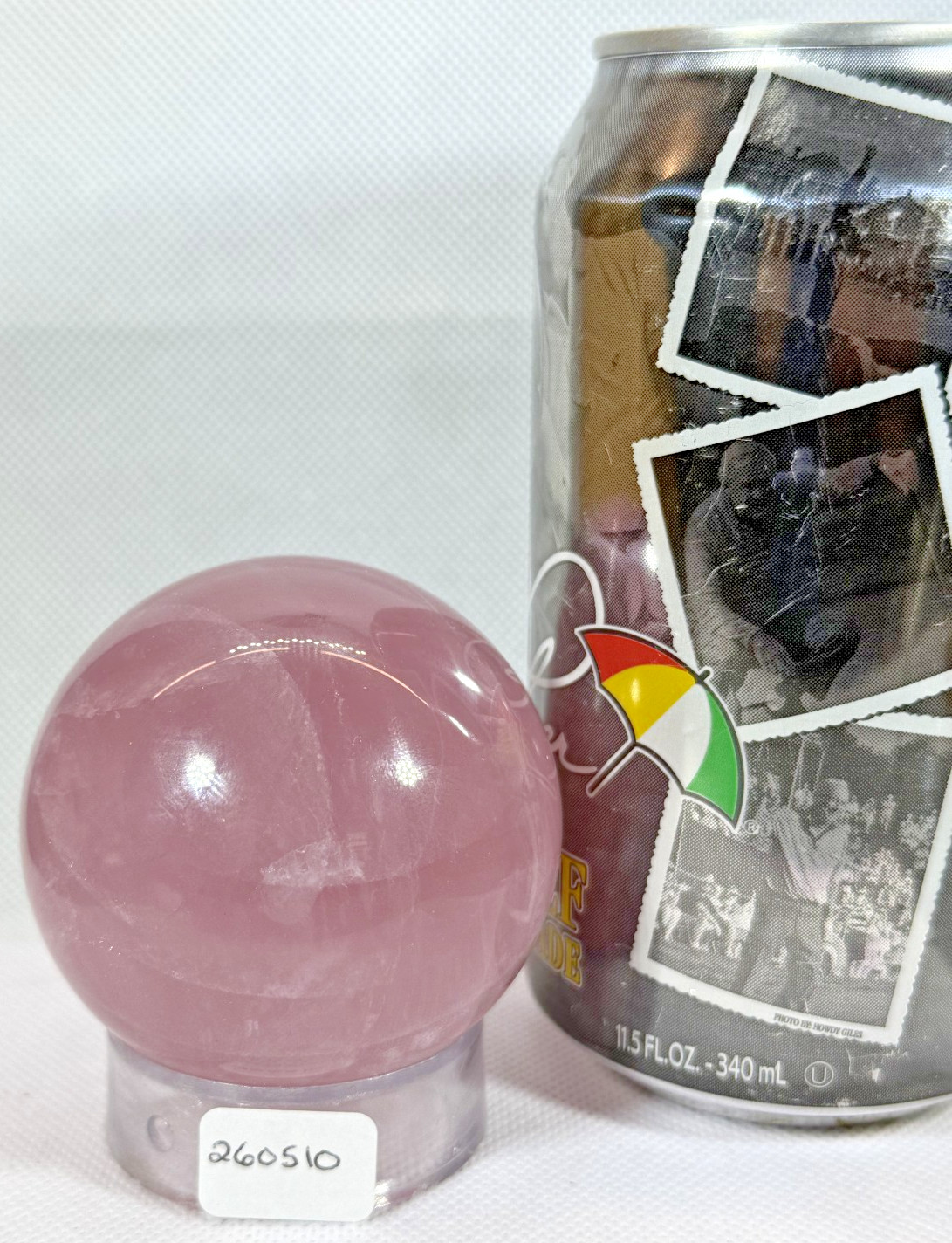 LAVENDER ROSE QUARTZ SPHERE OF HIGH QUALITY WITH PHANTOMS.