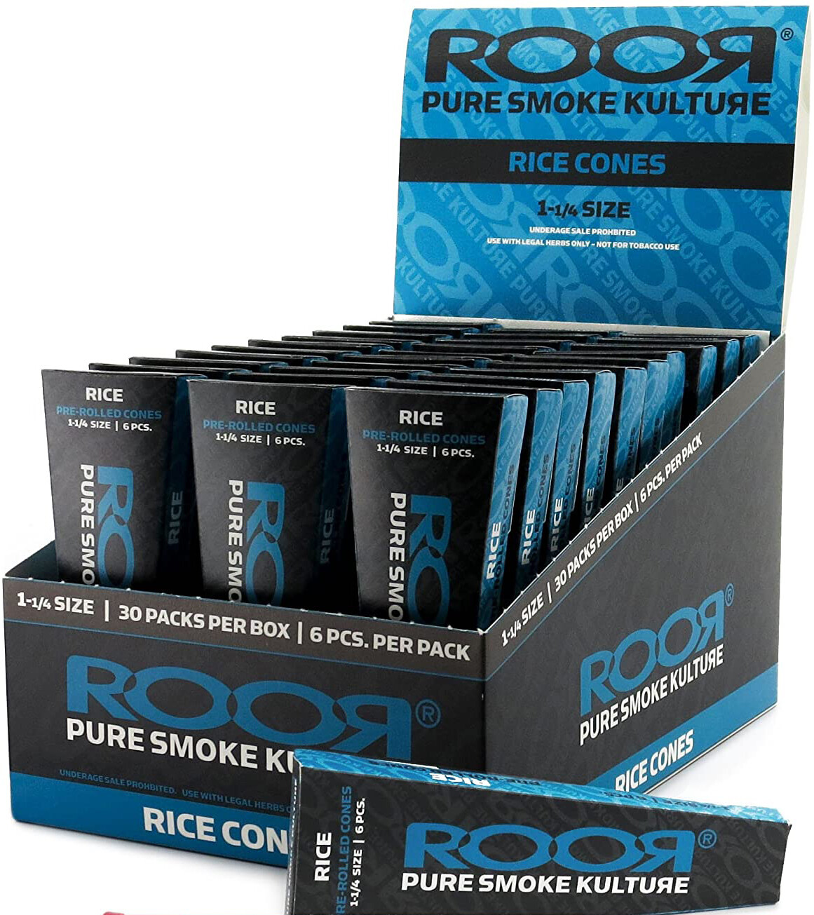ROOR 1 1/4 Rice Pre-Rolled Cones (180 cones) 30 packs of 6 - Bulk Buy ROOR 1 1/4 Rice Pre-Rolled Cones (180 cones) 30 packs of 6 - Bulk Buy