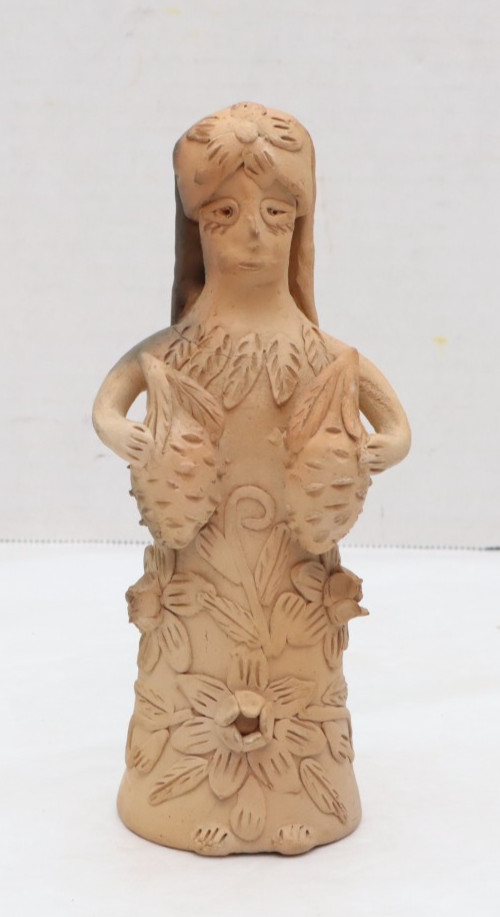 Mexican Oaxaca Teodora Blanco Folk Art Pottery Clay VTG Figurine Sculpture 7.25