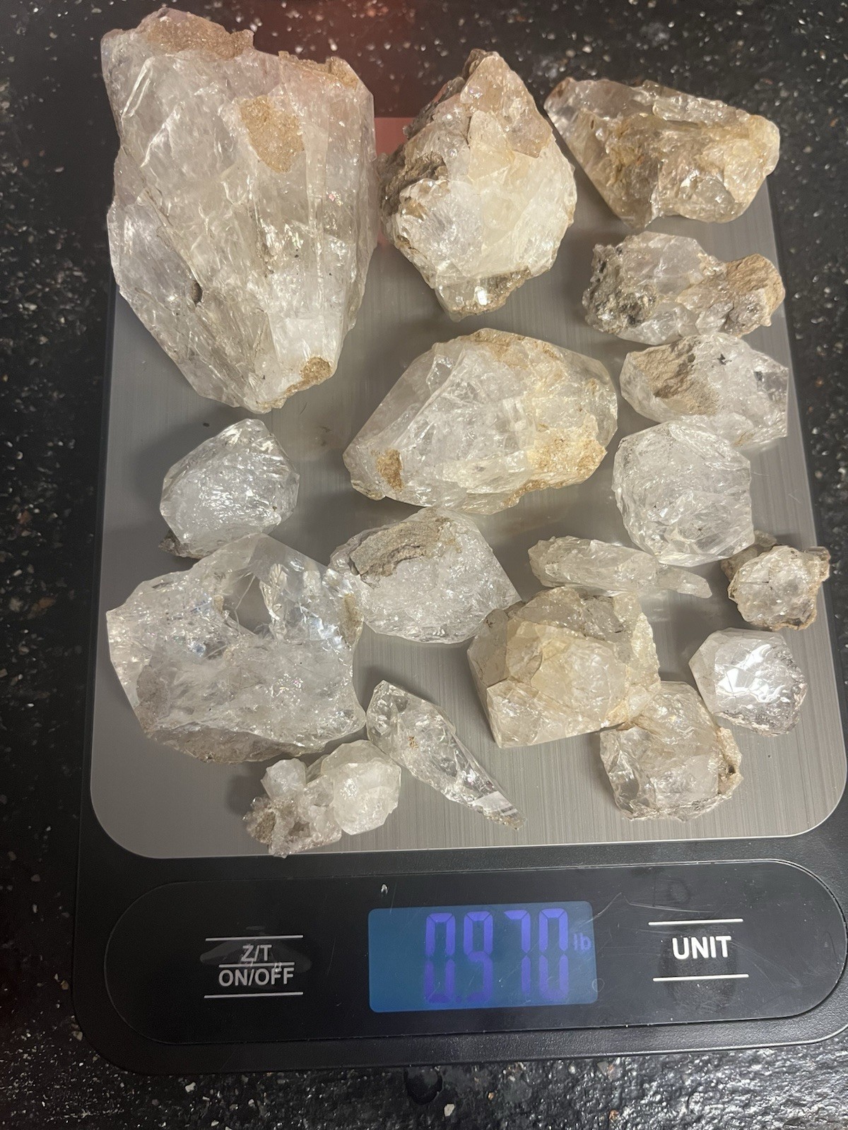 Variety of Herkimer Diamonds Almost 1 Pound Lot. Skeletal, Rainbow Included etc Variety of Herkimer Diamonds Almost 1 Pound Lot. Skeletal, Rainbow Included etc