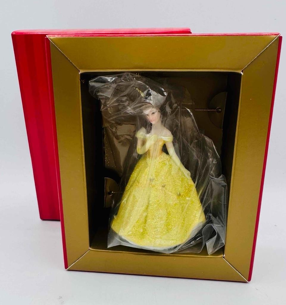 DISNEY A Christmas to Remember BELLE Porcelain ORNAMENT, 1999, NEW in Box